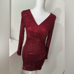 Burgundy sequin dress